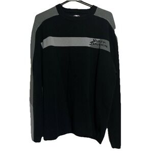 Harley‎ Davidson Men's Size XL BLACK & GRAY Knit Pullover Colorblock Sweater